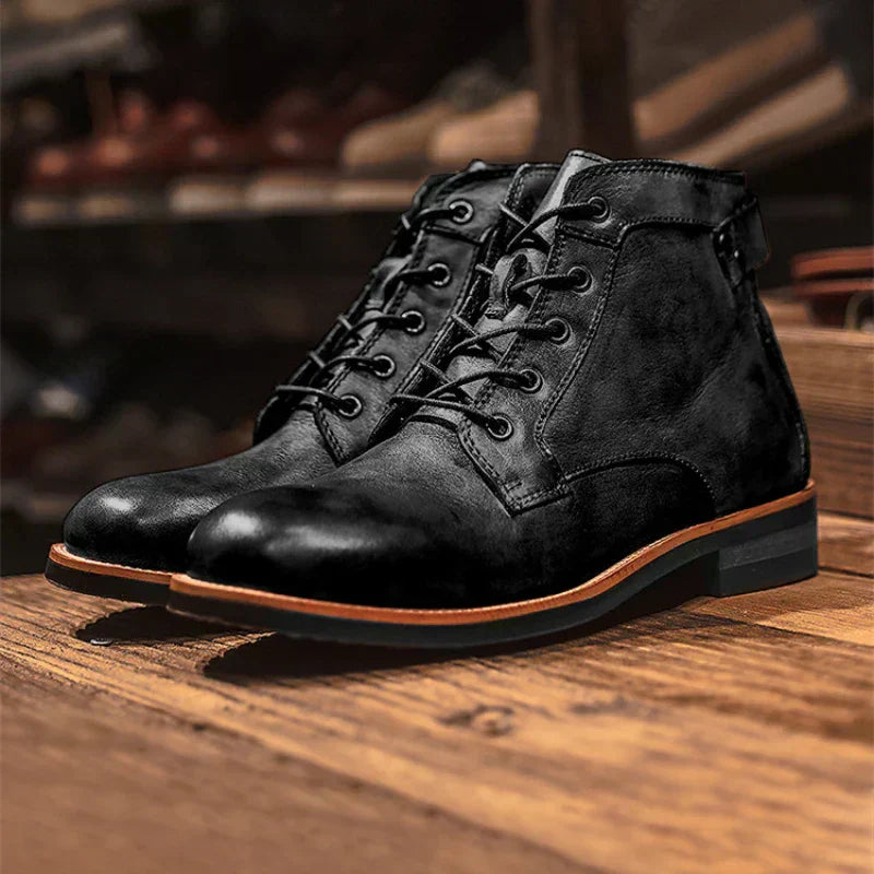 Mirosław - Męskie buty retro z oxkrągłym noskiem