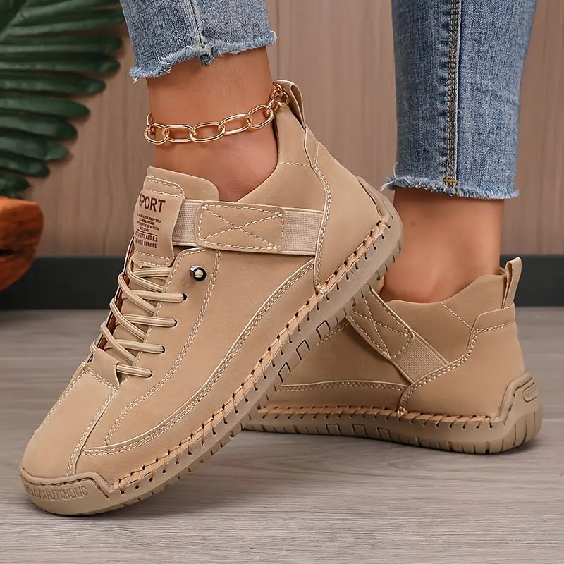 Melania - sneakersy ortopedyczne damskie, kolor khaki